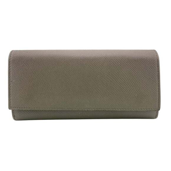 CELINE Large Flap Wallet Gray Women's